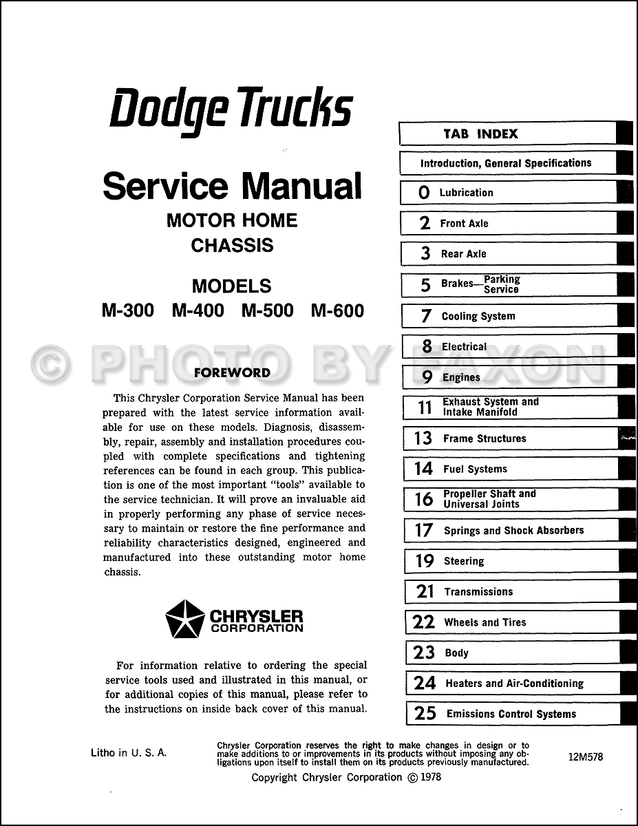 1987 dodge sportsman rv manuals
